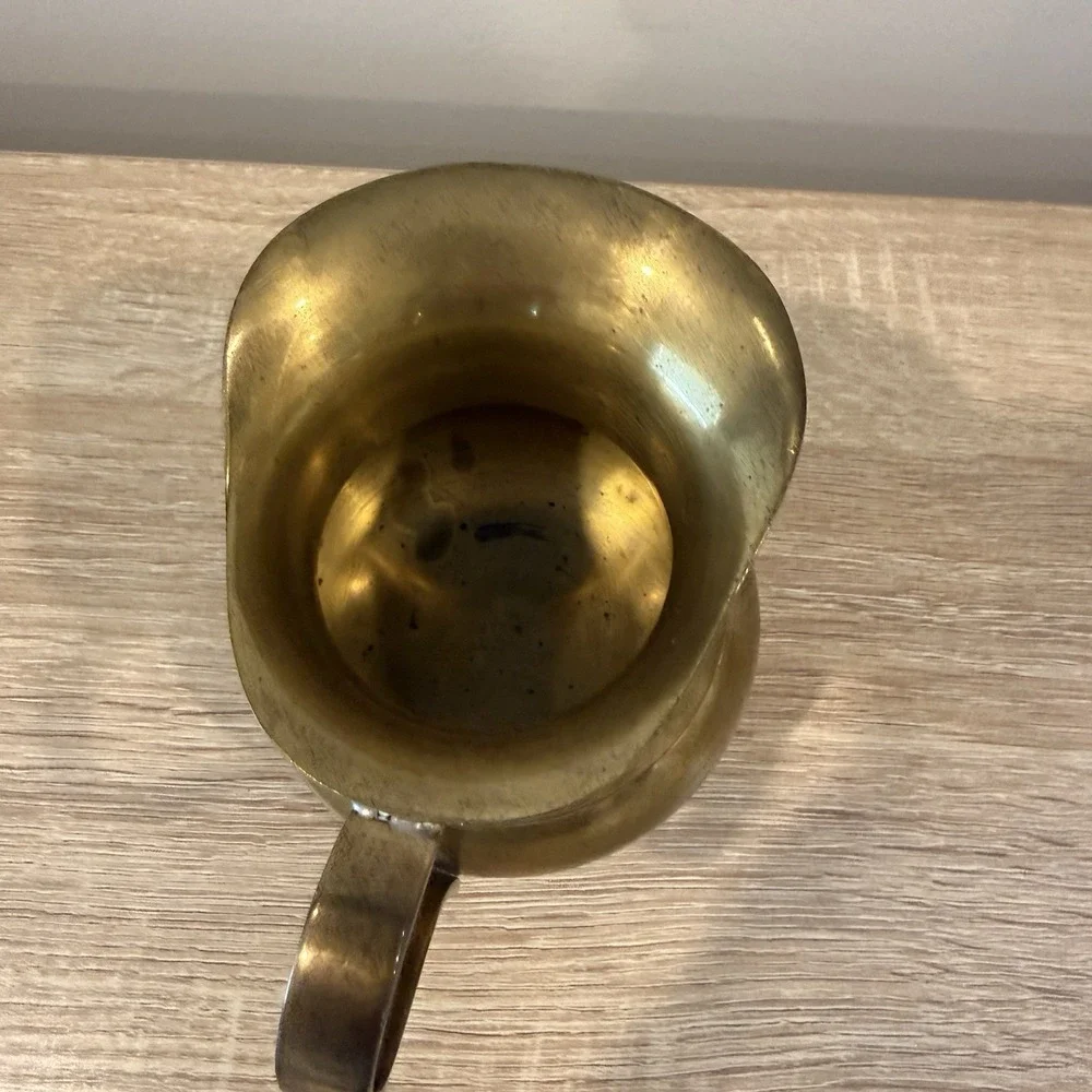 Vintage Brass Pitcher with Handle Water Jug 4.5